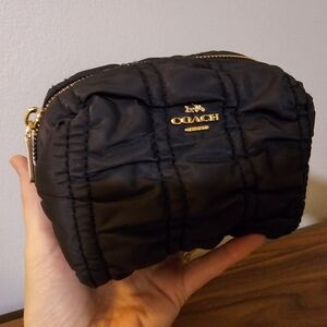 Coach Black Nylon Tufted Makeup Bag